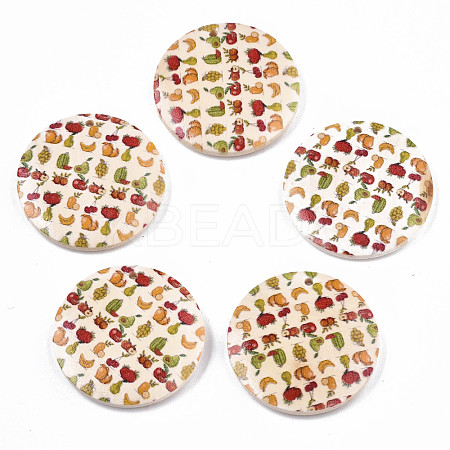 Fruit Seris Printed Wood Pendants WOOD-S045-103A-07-1
