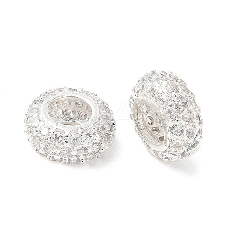 Brass Micro Pave Cubic Zirconia European Beads X-KK-A254-03B-S-1