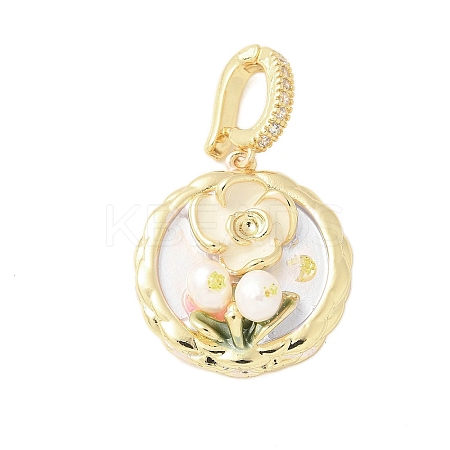 Brass Enamel Pendants KK-F886-03G-06-1