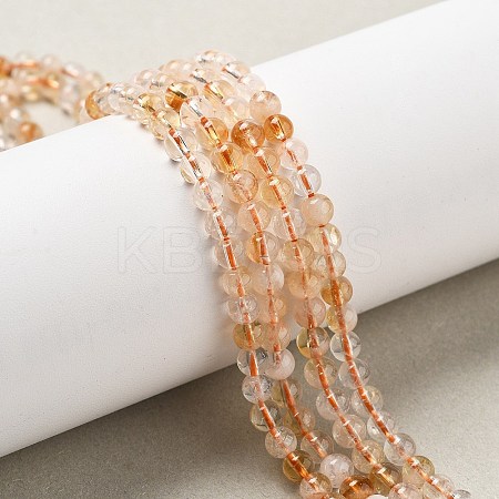 Heated Natural Citrine Beads Strands G-A262-A01-5mm-1