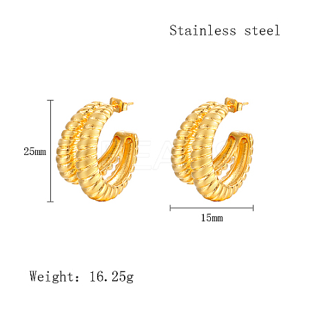 304 Stainless Steel Stud Earrings TA6291-1-1