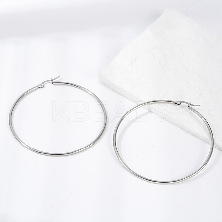 Tarnish Resistant 304 Stainless Steel Big Hoop Earrings EJEW-F105-02P-1