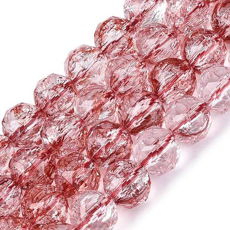 Crackle Transparent Glass Beads Strands GLAA-N063-10mm-14-1