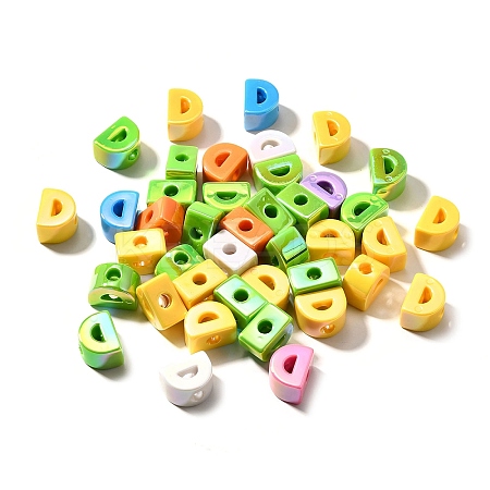 UV Plating Opaque Acrylic European Beads SACR-Z007-01D-1