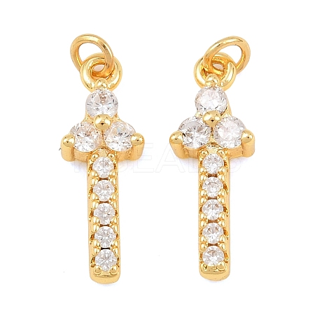 Brass Micro Pave Cubic Zirconia Pendants KK-F927-02G-1