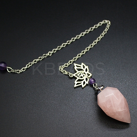 Natural & Synthetic Gemstone Dowsing Pendulum Big Pendants PW-WGAD194-02-1