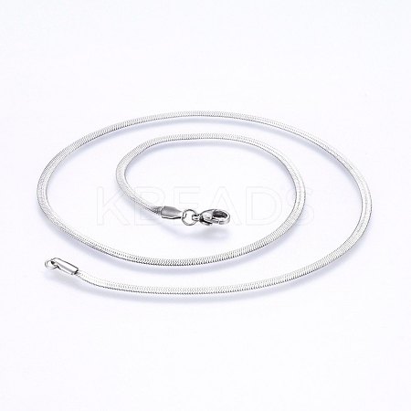 304 Stainless Steel Herringbone Chain Necklaces X-NJEW-P226-09P-1
