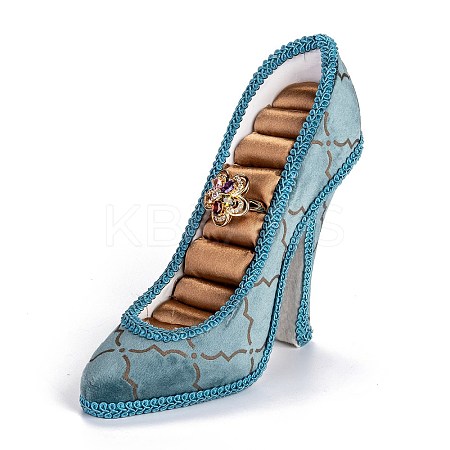 Flannelette & Resin High-Heeled Shoes Jewelry Displays Stand ODIS-A010-11-1