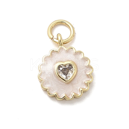 Brass Micro Pave Cubic Zirconia Pendants KK-A278-09G-02-1