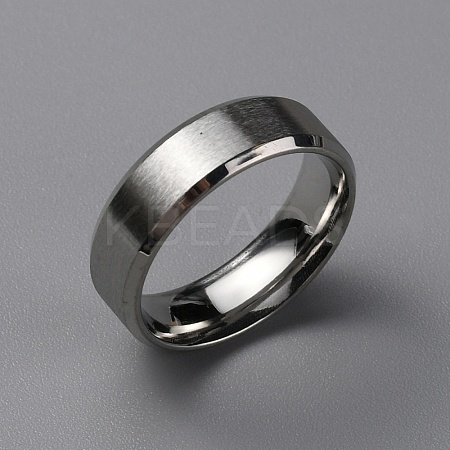 Matte Style 304 Stainless Steel Wide Band Finger Rings for Women Men RJEW-WH0009-14B-P-1