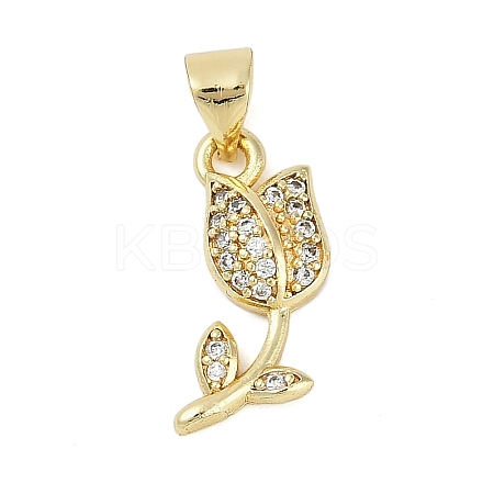 Rack Plating Brass Micro Pave Cubic Zirconia Pendants KK-H509-26G-1