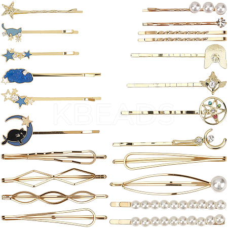 6 Bags 6 Styles Zinc Alloy Hair Bobby Pins PHAR-SP0001-01B-1
