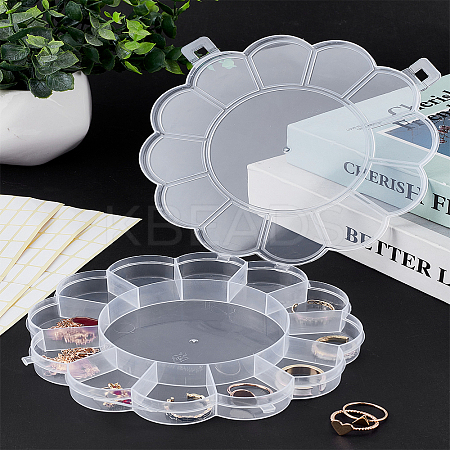 1Pc Flower Transparent Plastic Bead Containers CON-LP0001-29-1