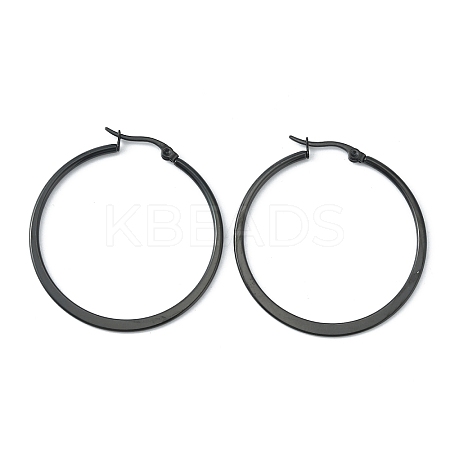 304 Stainless Steel Flattened Big Hoop Earrings for Women EJEW-TAC0017-03EB-1