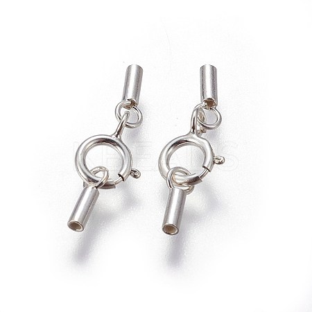 925 Sterling Silver Spring Ring Clasps STER-G019-A-08S-1