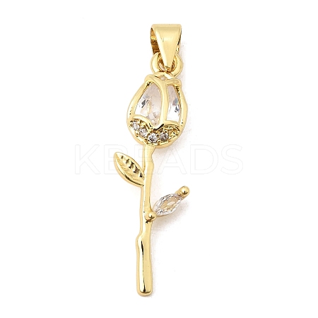 Brass Pave Cubic Zirconia Pendants KK-A296-50G-01-1
