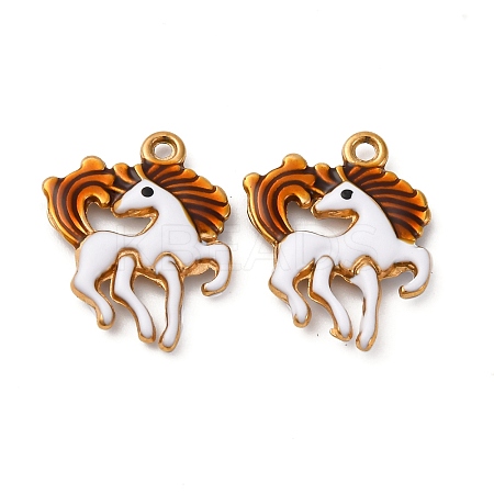 304 Stainless Steel Enamel Pendants STAS-Q363-13A-G-1