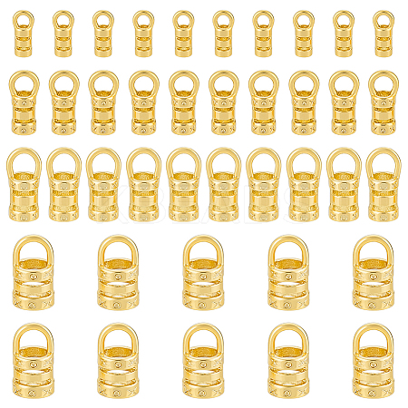 40Pcs 4 Styles Brass Cord Ends KK-BC0014-75-1