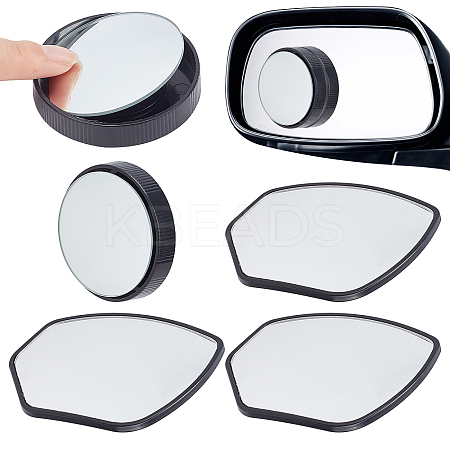 2 Sets 2 Style Glass Rearview Mirror AJEW-CA0001-75-1