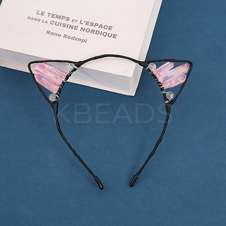 Natural Rose Quartz Hair Bands PW-WG22359-02-1