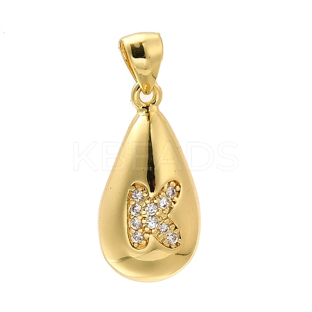 Rack Plating Brass Micro Pave Cubic Zirconia Pendants KK-L226-102G-K-1