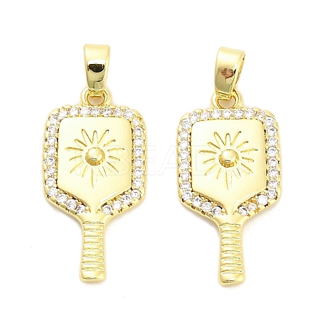 Brass Micro Pave Cubic Zirconia Pendants KK-H527-32G-1