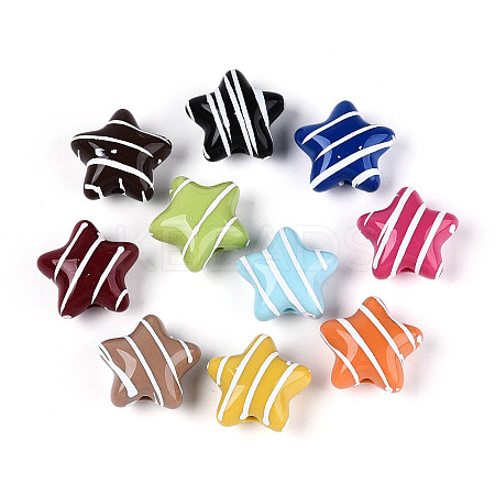 Opaque Acrylic and Enamel Beads SACR-T018-19M-1
