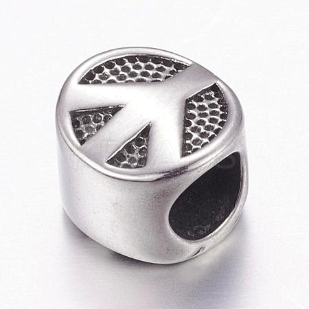 304 Stainless Steel European Beads STAS-P173-004AS-1
