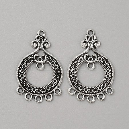 Tibetan Style Zinc Aolly Connector Rhinestone Settings FIND-WH0152-305C-1