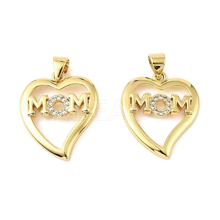 Mother's Day Brass Micro Pave Cubic Zirconia Pendants KK-M324-02D-G-1