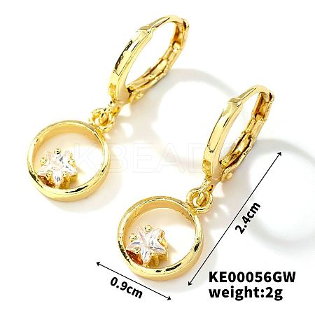 Fashionable Copper Inlaid Zircon Hoop Earrings UQ9075-2-1