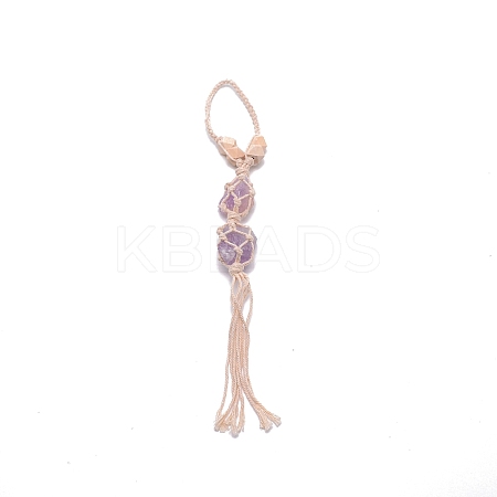 Irregular Gemstone Hanging Pendant Decoration HJEW-TAC0001-08B-1