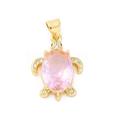 Brass Micro Pave Cubic Zirconia Pendants KK-S510-25G-1