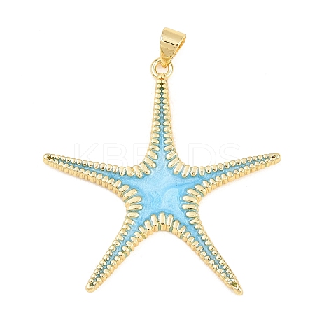 Brass with Enamel Pendants KK-Z145-01G-1