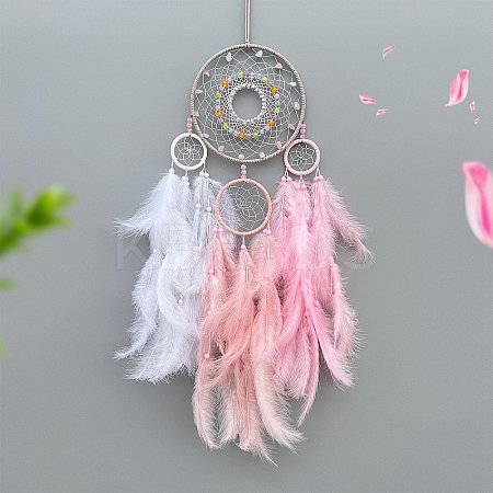 Woven Web/Net with Feather Decorations PW-WG21777-01-1