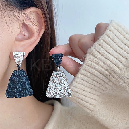 Alloy Triangle with Trapezoid Dangle Stud Earrings FS-WGE86CF-01-1