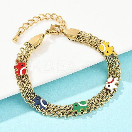 304 Stainless Steel Cable Chain Bracelets BJEW-G747-07G-1