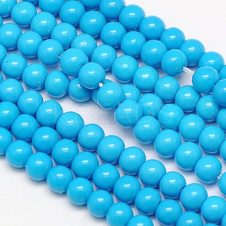 Eco-Friendly Round Baking Paint Glass Beads Strands HY-A003-4mm-RV13-1